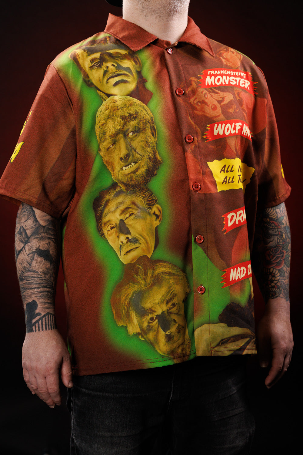 House of Dracula AOP Button-Up